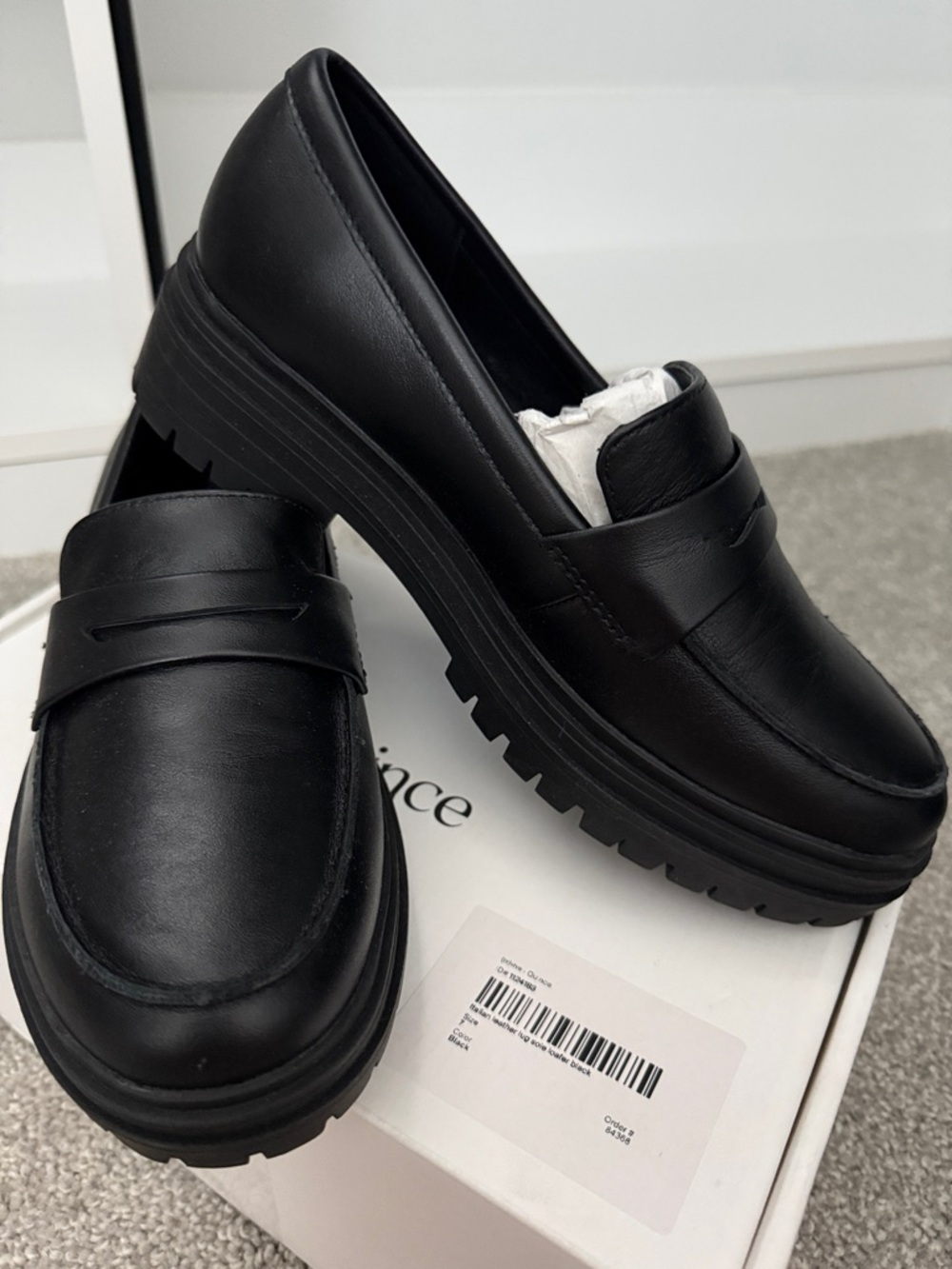 Quince Classic Black Loafers for Women